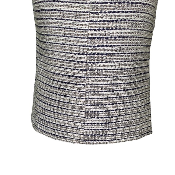 Sail to Sable Metallic Silver Tweed Striped Fringe Top - S - Picture 8 of 13